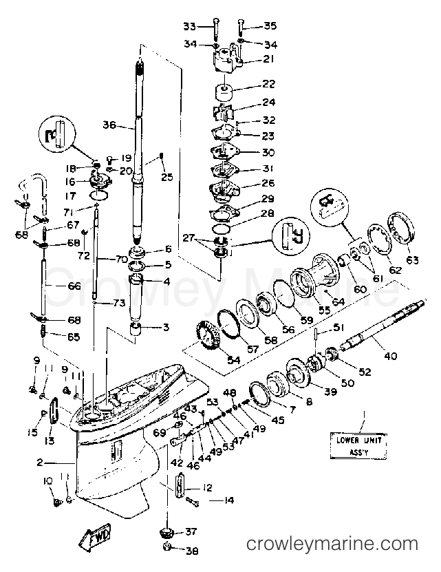 Yamaha Motors 90TLRQ - LOWER DRIVE 1