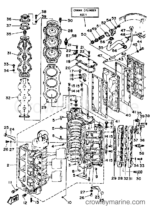 Yamaha Motors 175TLRQ - CYLINDER CRANKCASE