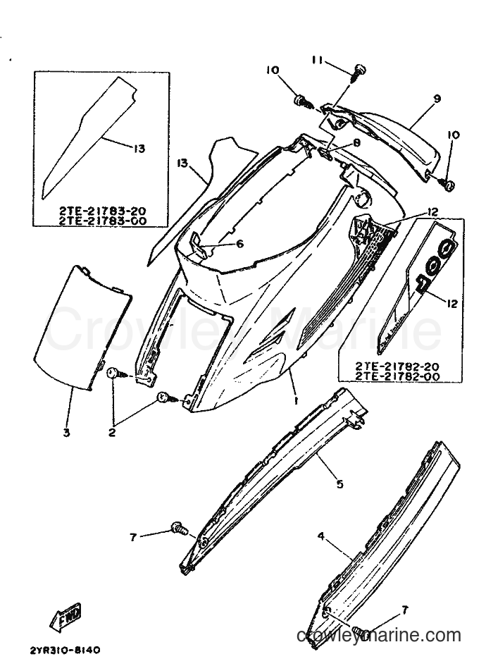 Yamaha Motors CG50E (2YR1) [999] - SIDE COVER & OIL TANK