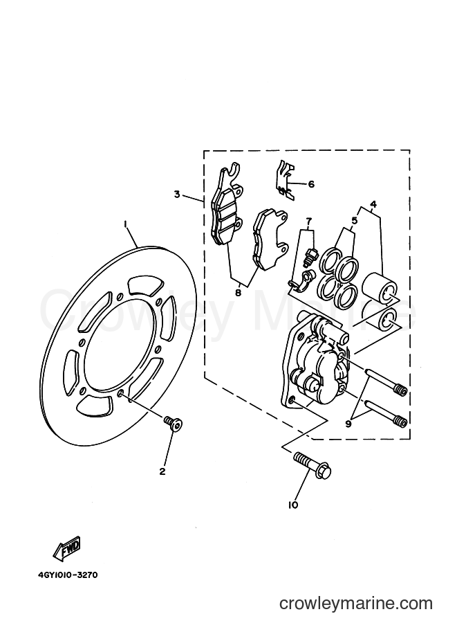 1999 Dirt Bike DT230 - DT230 (4TP3) [010] - FRONT BRAKE CALIPER