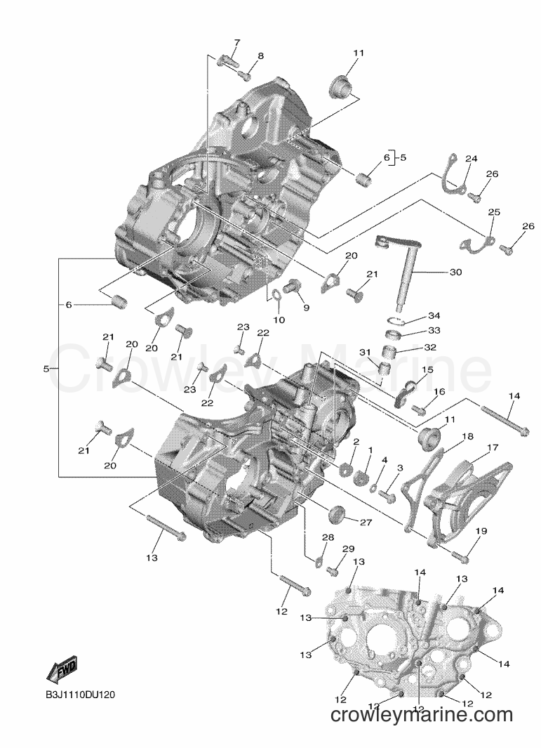 2019 Dirt Bike YZ450FX - YZ450FX (B3J4) [010] - CRANKCASE