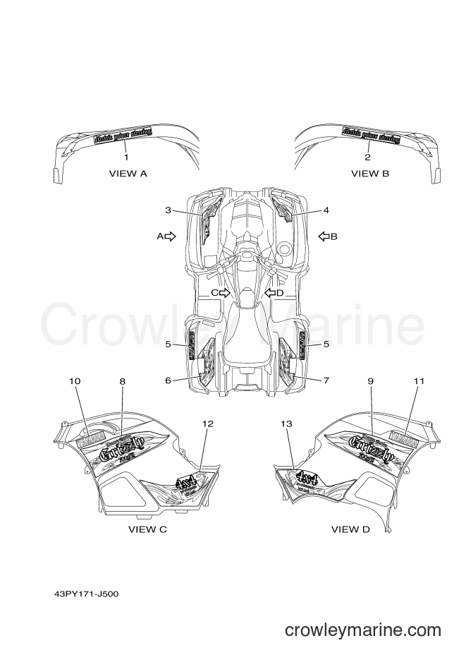 2010 ATV YFM700FWAD - YFM700FWAD (43PY) [010] - GRAPHICS