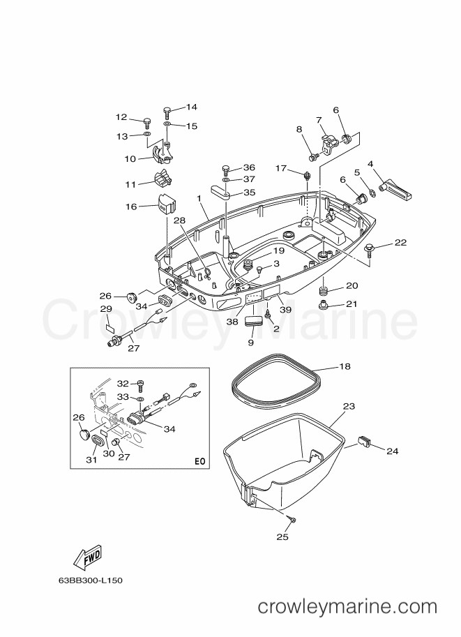 Yamaha Motors 40VMHOL (63BB) [110] - BOTTOM COWLING