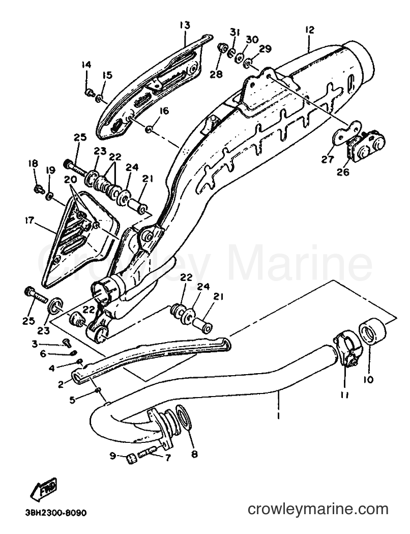1988 Dirt Bike XT500 - XT500 (3BH2) [999] - EXHAUST