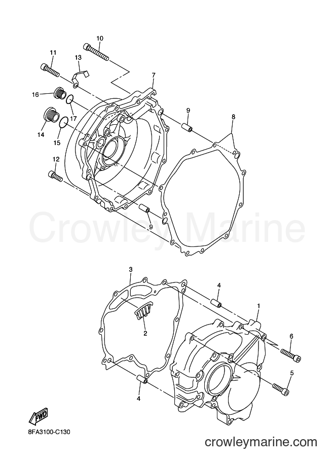 2004 Snowmobile RX10M - RX10M (8EV4) [020] - CRANKCASE COVER 1