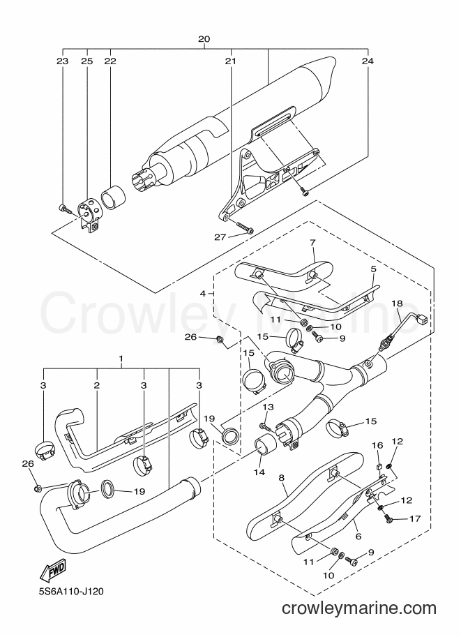 Yamaha Motors XVS1300A (3D8C) [010] - EXHAUST