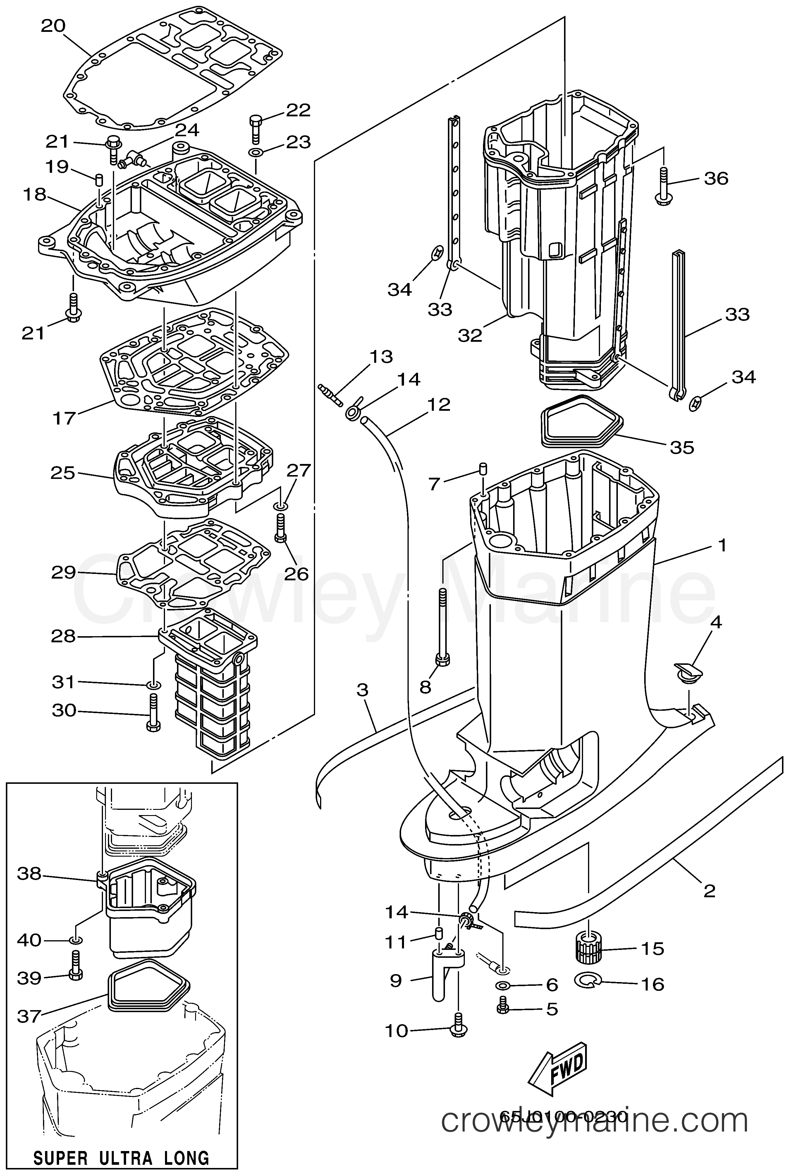Yamaha Motors LX225TXRA - UPPER CASING