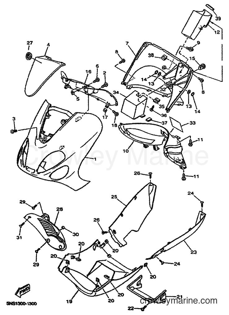 2001 Scooter YP150D - YP150D (5NS1) [010] - COWLING 1