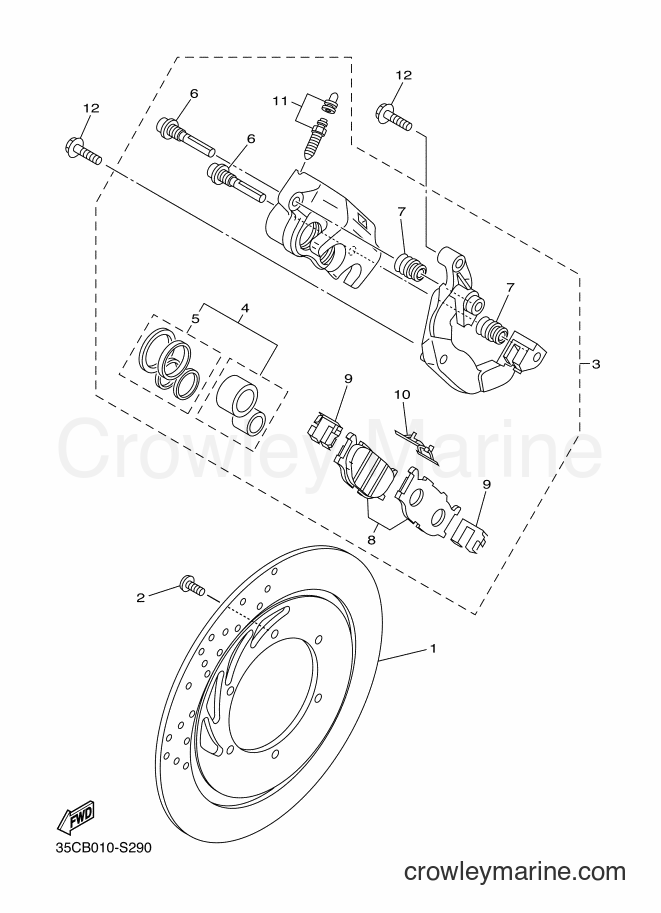 Yamaha Motors XVS400C (35CB) [010] - FRONT BRAKE CALIPER