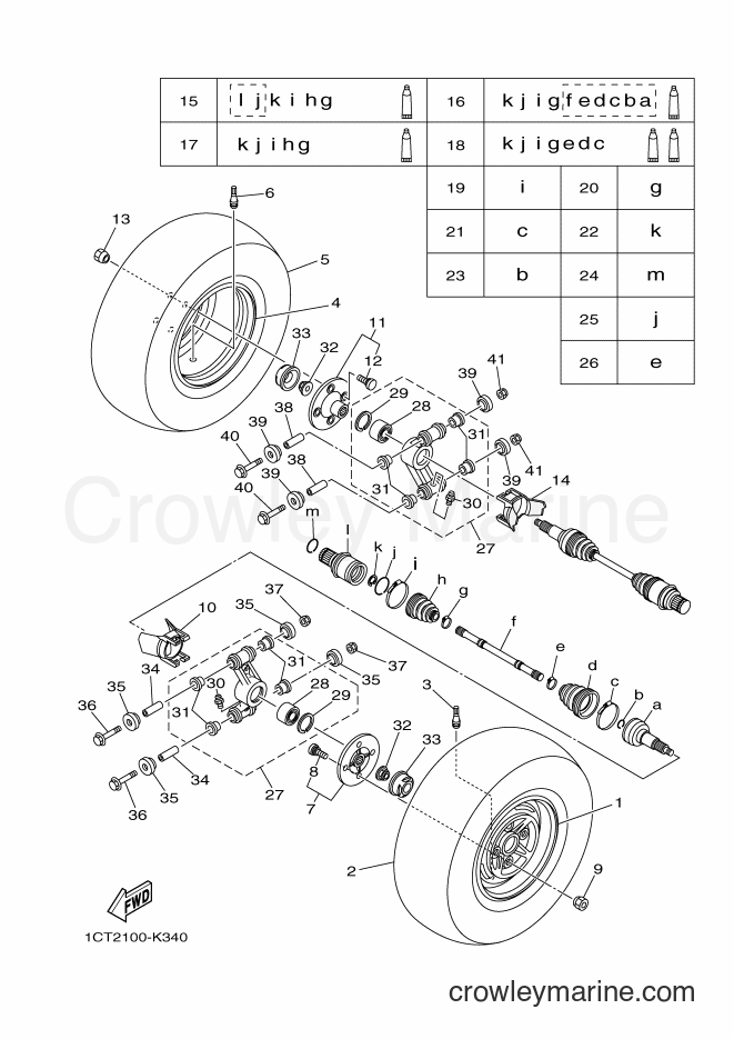 2013 ATV YFM450FWA - YFM450FWA (1CUF) [010] - REAR WHEEL