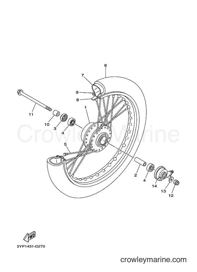 Yamaha Motors T110LSE (4D72) [010] - FRONT WHEEL