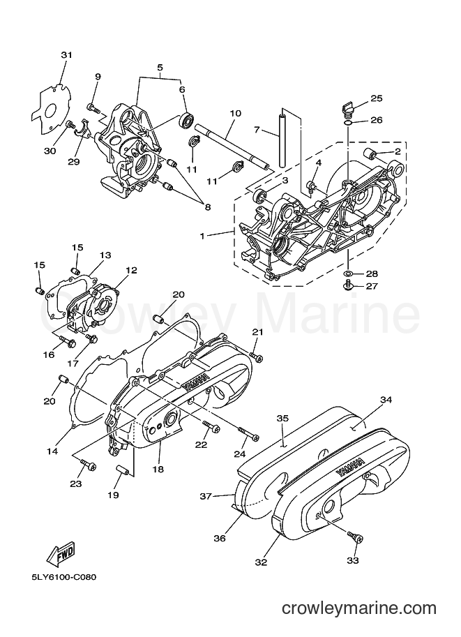 Yamaha Motors YJ50R (5PP6) [010] - CRANKCASE
