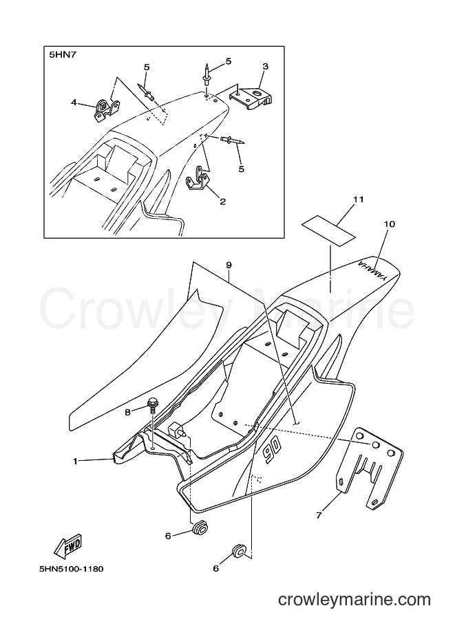 2001 Dirt Bike TT-R90 - TT-R90 (5HN7) [010] - SIDE COVER
