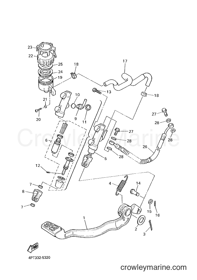 1997 Dirt Bike XT600E - XT600E (4PT5) [030] - M. CYLINDER FOR DISK BRAKE