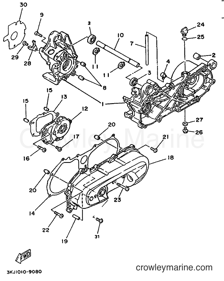 1995 Scooter YE50 - YE50 (4FW6) [999] - CRANKCASE