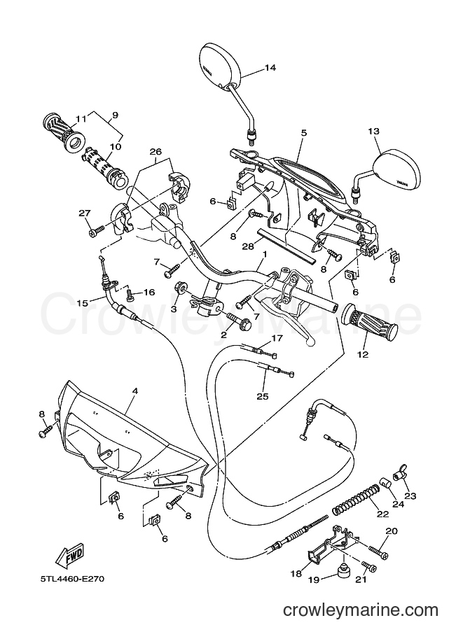 2007 Scooter AL115C - AL115C (5TL6) [010] - STEERING HANDLE & CABLE
