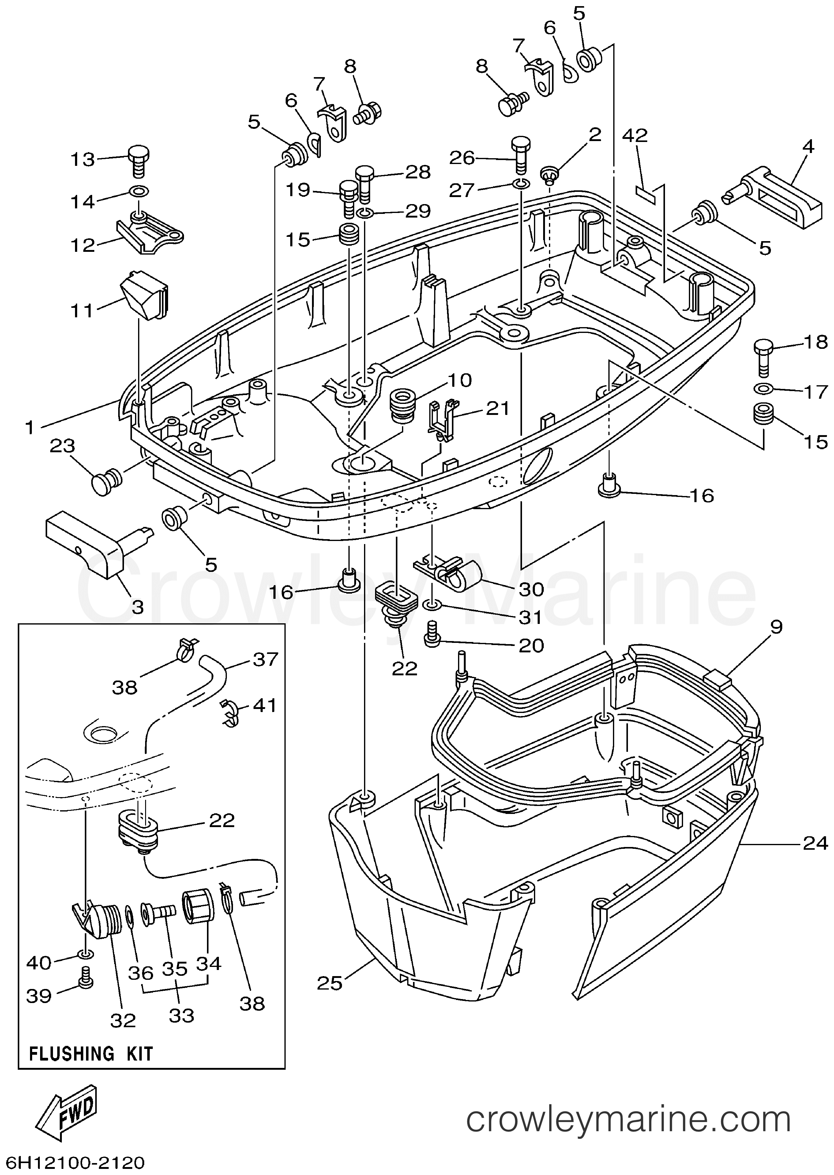 Yamaha Motors 90TLRA - BOTTOM COWLING