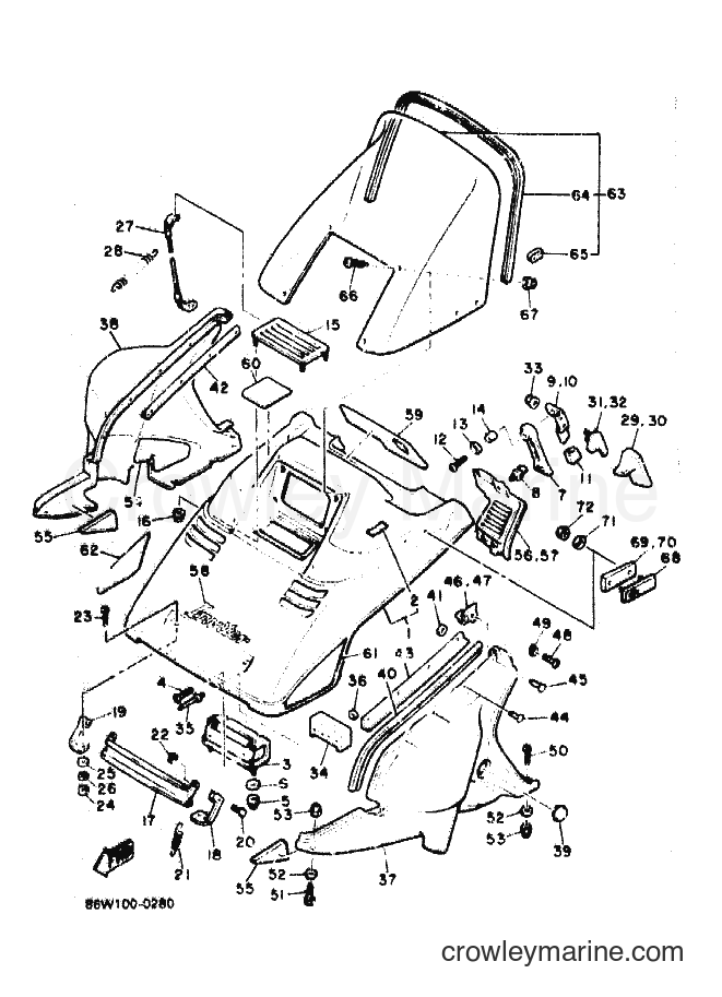 1990 Snowmobile CF300P - CF300P (86W1) [010] - SHROUD & WINDSHIELD
