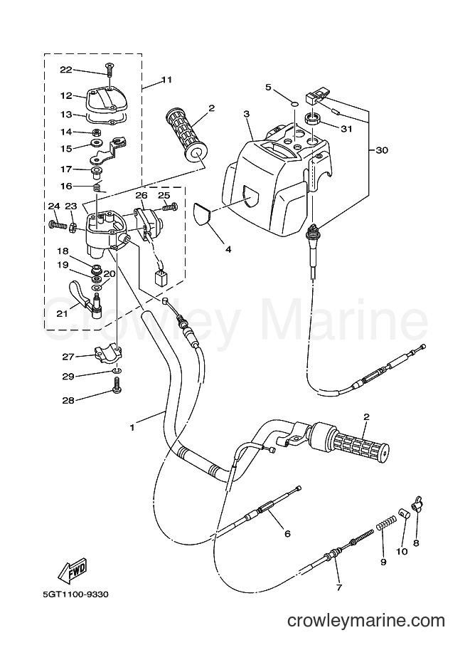 2000 ATV YFM600FWA - YFM600FWA (5GTB) [020] - STEERING HANDLE & CABLE