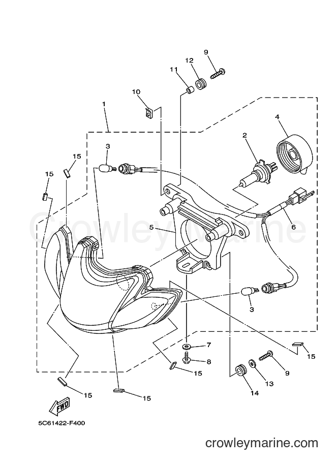 Yamaha Motors T110LEC (B6A6) [010] - HEADLIGHT