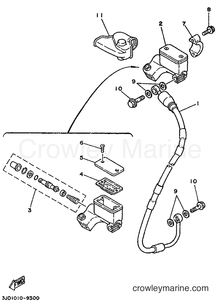 1989 Dirt Bike YZ125 - YZ125 (3JD1) [99A] - FRONT MASTER CYLINDER