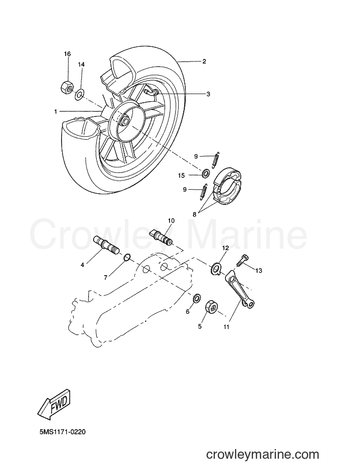 2002 Scooter CW50 - CW50 (5MS2) [010] - REAR WHEEL