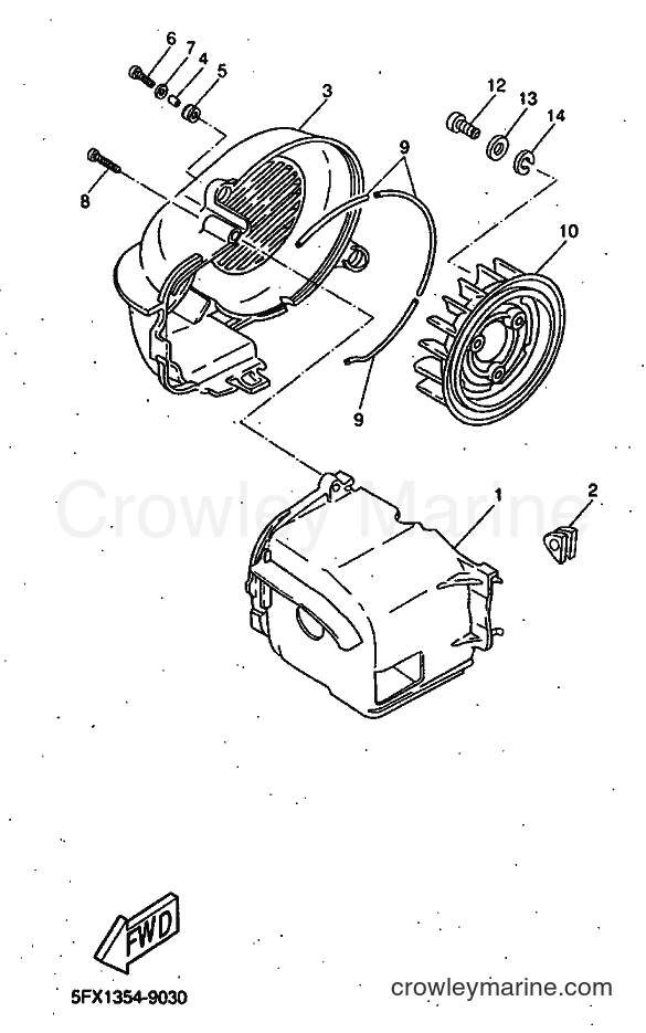 1999 Scooter YH50 - YH50 (5JB1) [010] - AIR SHROUD & FAN