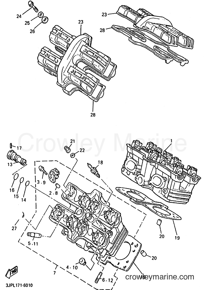 Yamaha Motors VMX12 (4C45) [010] - CYLINDER HEAD