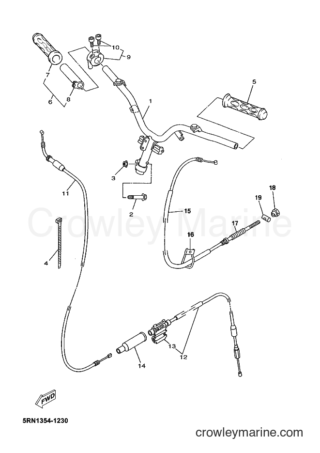 Yamaha Motors YN50 (1P9B) [060] - STEERING HANDLE & CABLE