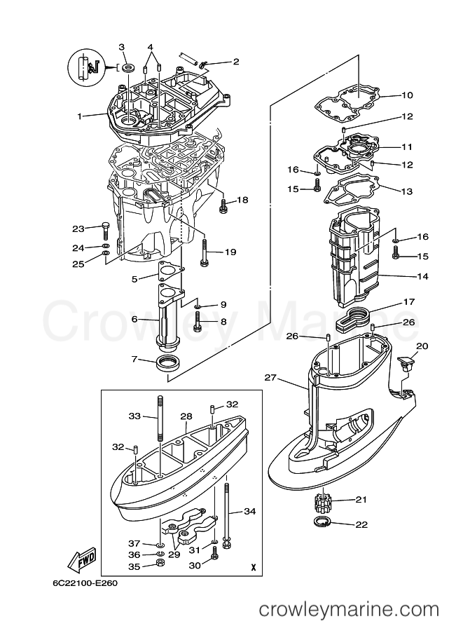 Yamaha Motors FT60DETL (6C65) [030] - UPPER CASING