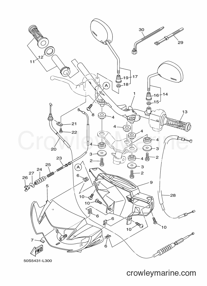 Yamaha Motors T110LS (50S5) [010] - STEERING HANDLE & CABLE