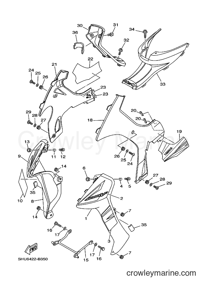 Yamaha Motors T105E (5HU8) [010] - LEG SHIELD