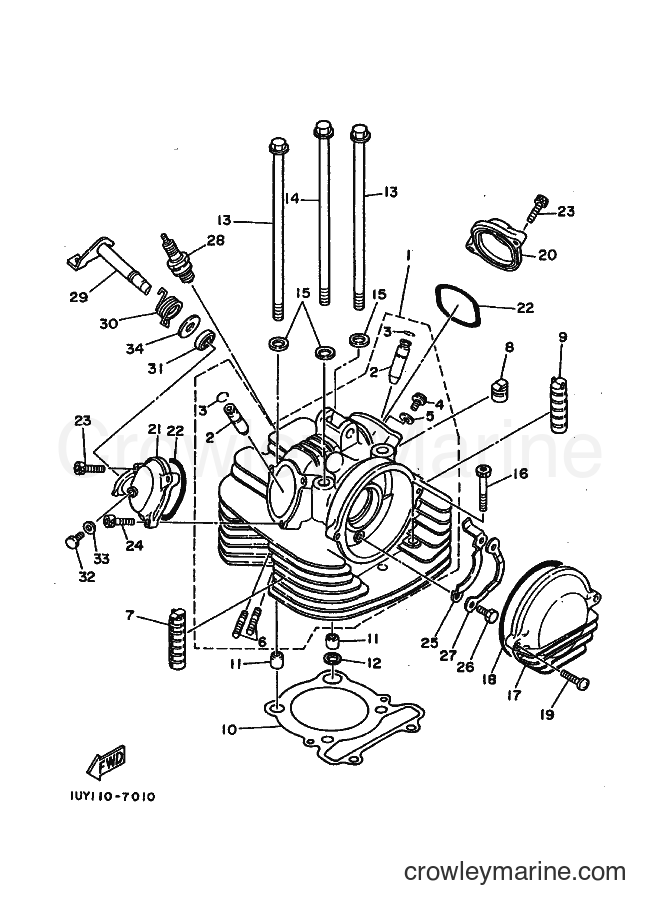1988 ATV YFM350FWU - YFM350FWU (2HR0) [010] - CYLINDER HEAD