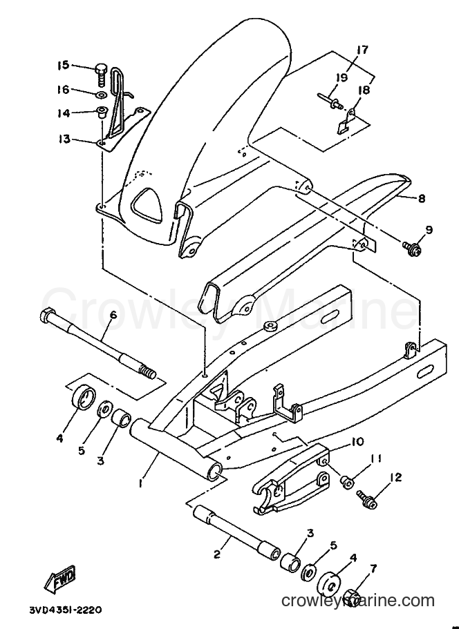 Yamaha Motors TDM850 (3VD4) [999] - REAR ARM
