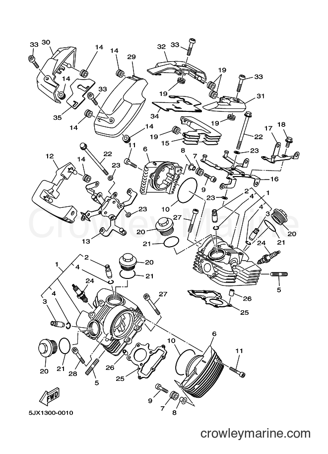 Yamaha Motors XVS125 (5JX5) [010] - CYLINDER HEAD