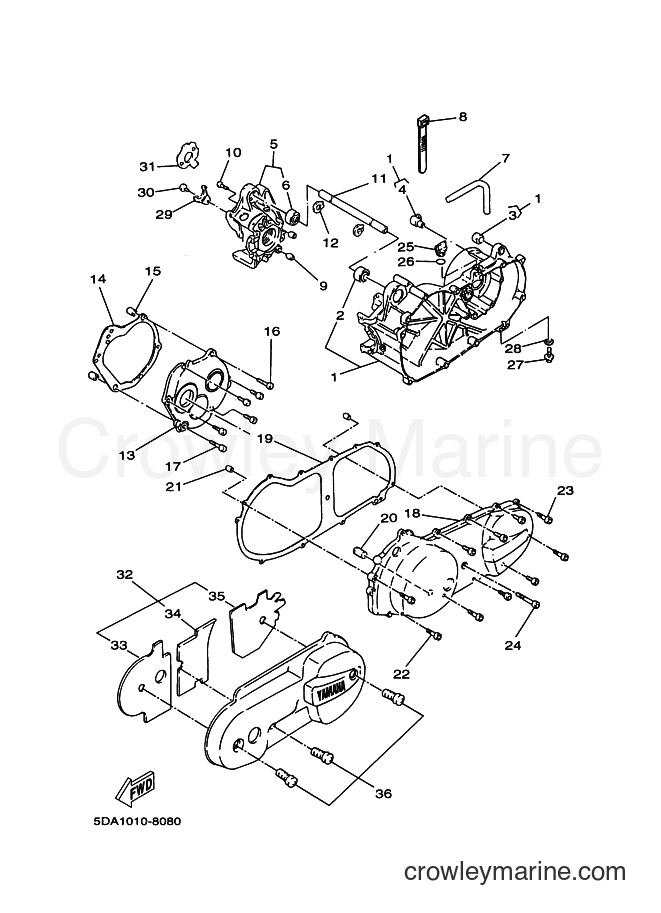 Yamaha Motors YW50 (5PN2) [010] - CRANKCASE