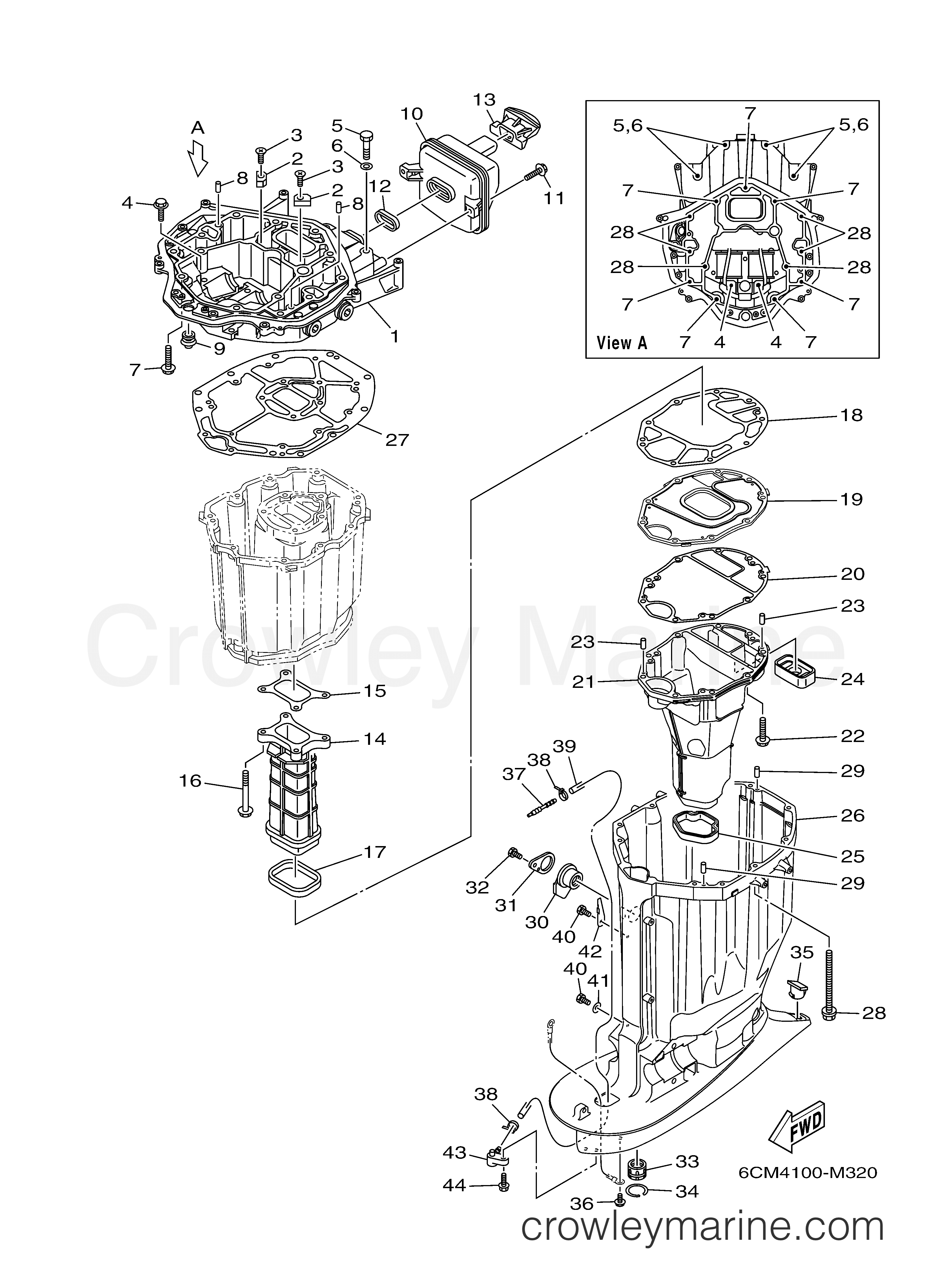 Yamaha Motors LF225XCA - UPPER CASING