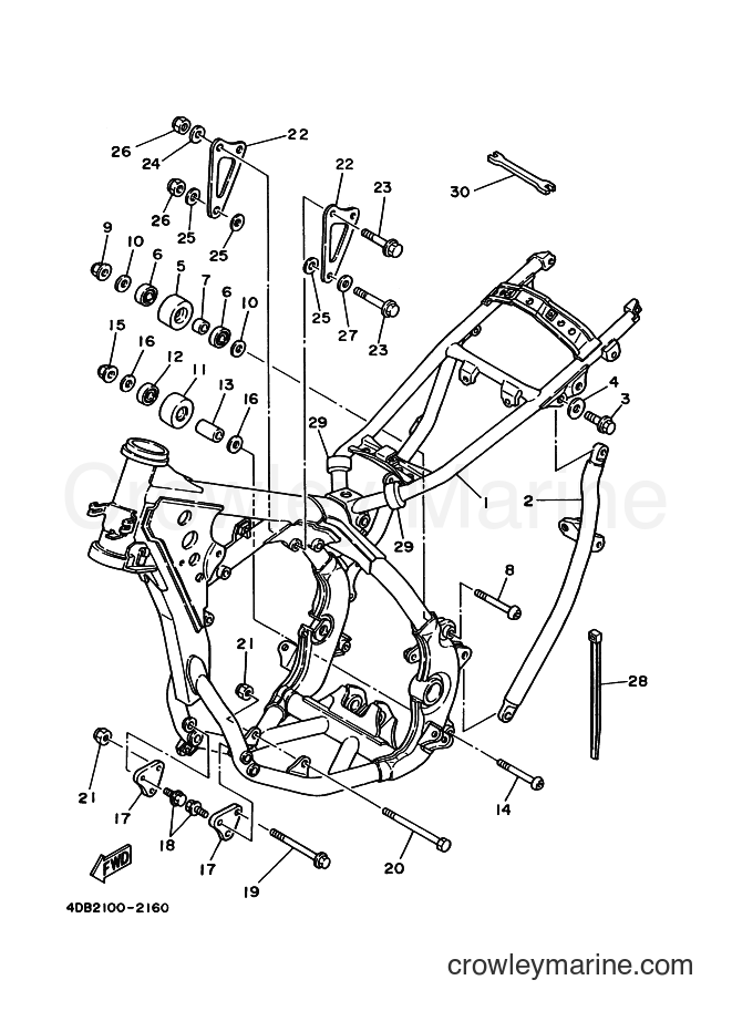 1992 Dirt Bike YZ125 - YZ125 (4DB2) [030] - FRAME