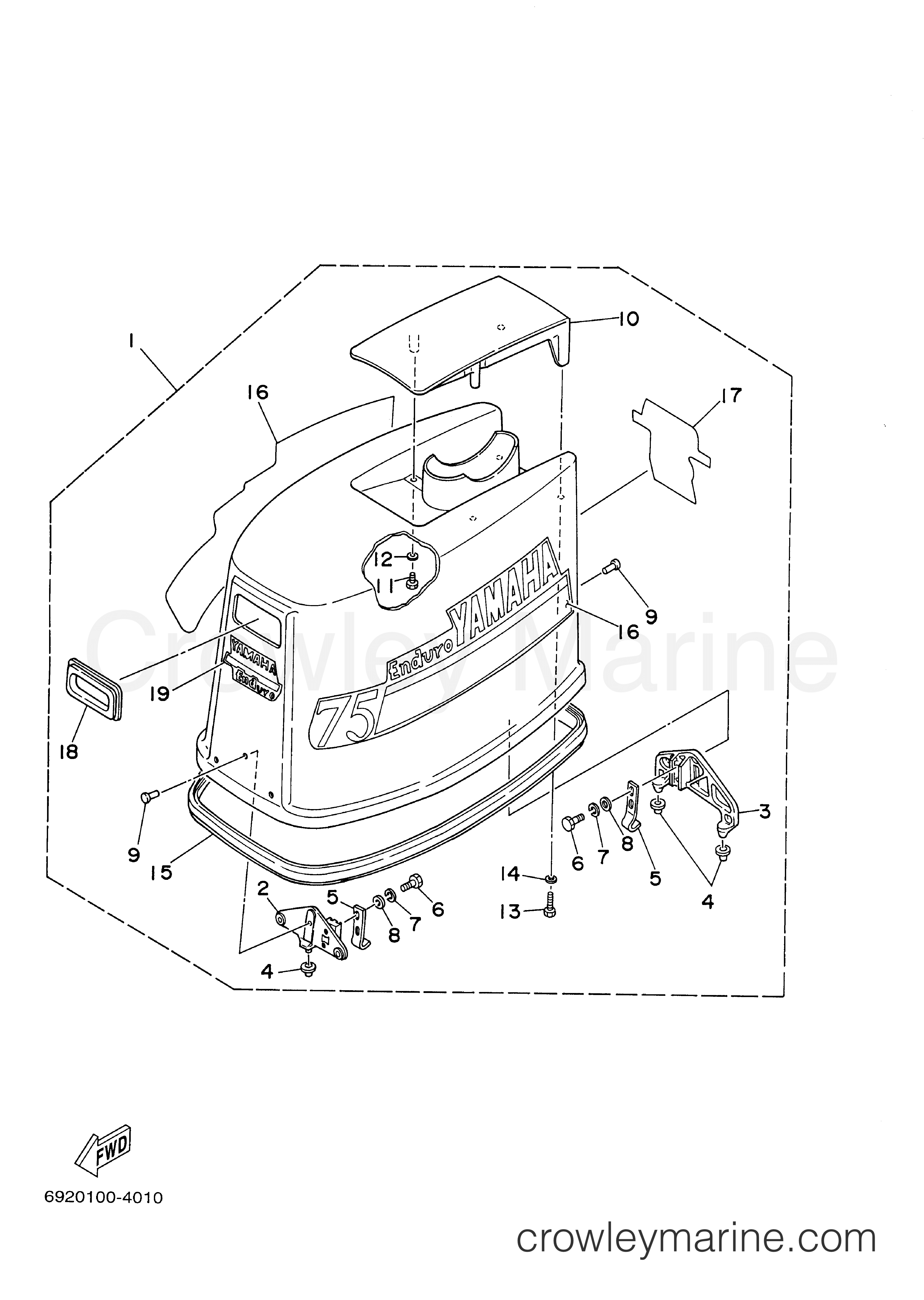 Yamaha Motors E75MLHY - TOP COWLING