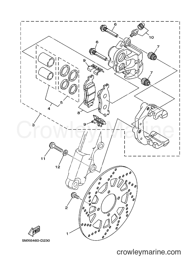 2006 Scooter AT115C - AT115C (2D51) [010] - FRONT BRAKE CALIPER