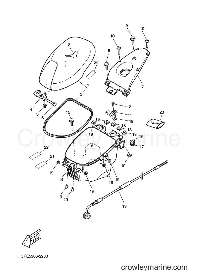 2002 Scooter YQ50 - YQ50 (5PE6) [010] - SEAT & CARRIER