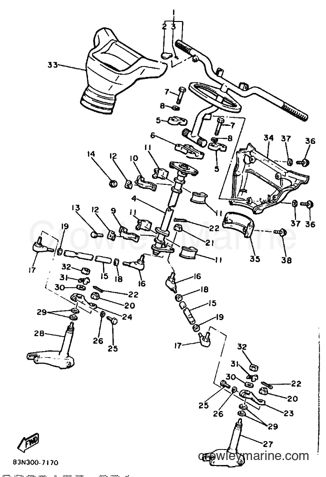 1990 Snowmobile XL540 - XL540 (86L2) [010] - STEERING