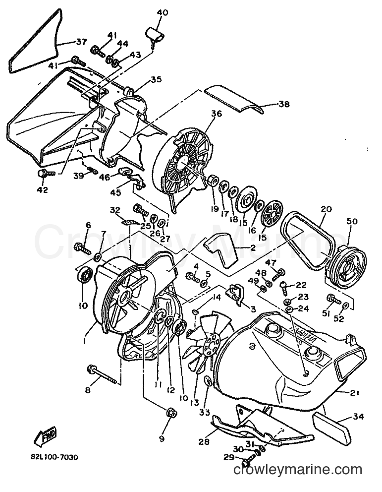 1990 Snowmobile PZ480 - PZ480 (86J2) [010] - AIR SHROUD & FAN