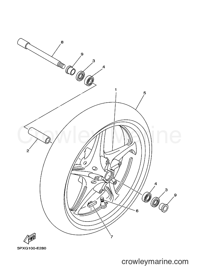 Yamaha Motors XV1700PC (5PXM) [010] - FRONT WHEEL