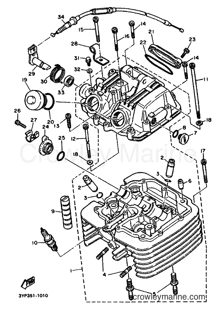1992 Dirt Bike XT600 - XT600 (4AE2) [999] - CYLINDER HEAD