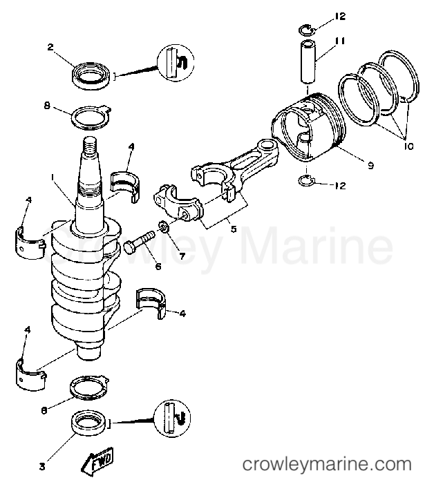 Yamaha Motors F9.9LG - CRANK PISTON