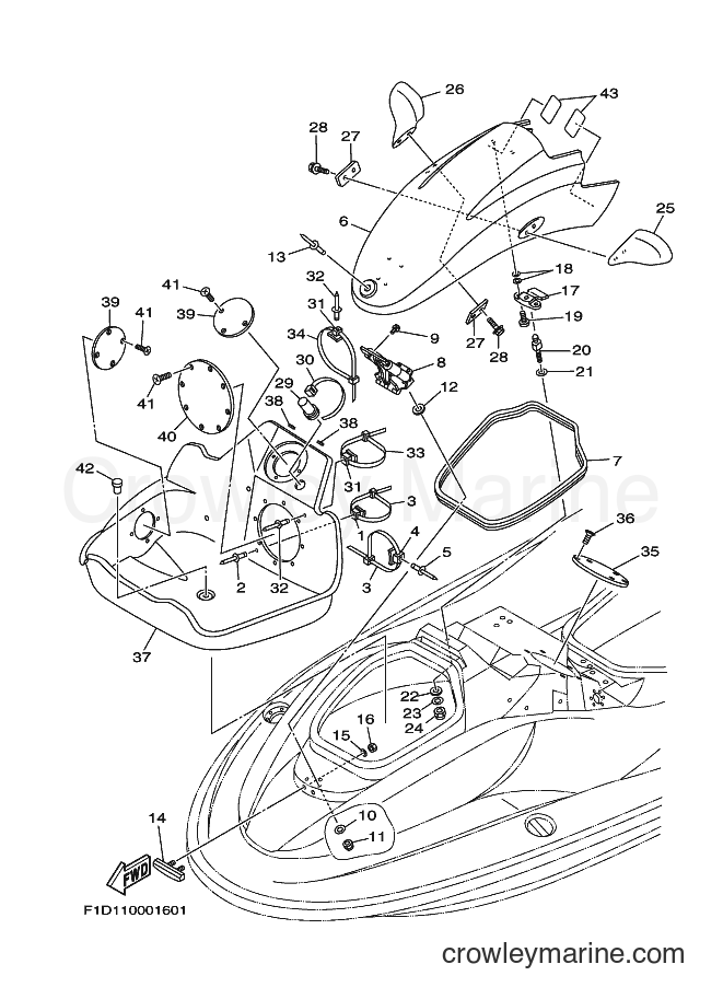 Yamaha Motors JET FOR SV1200 (68XB) [01A] - ENGINE HATCH 2