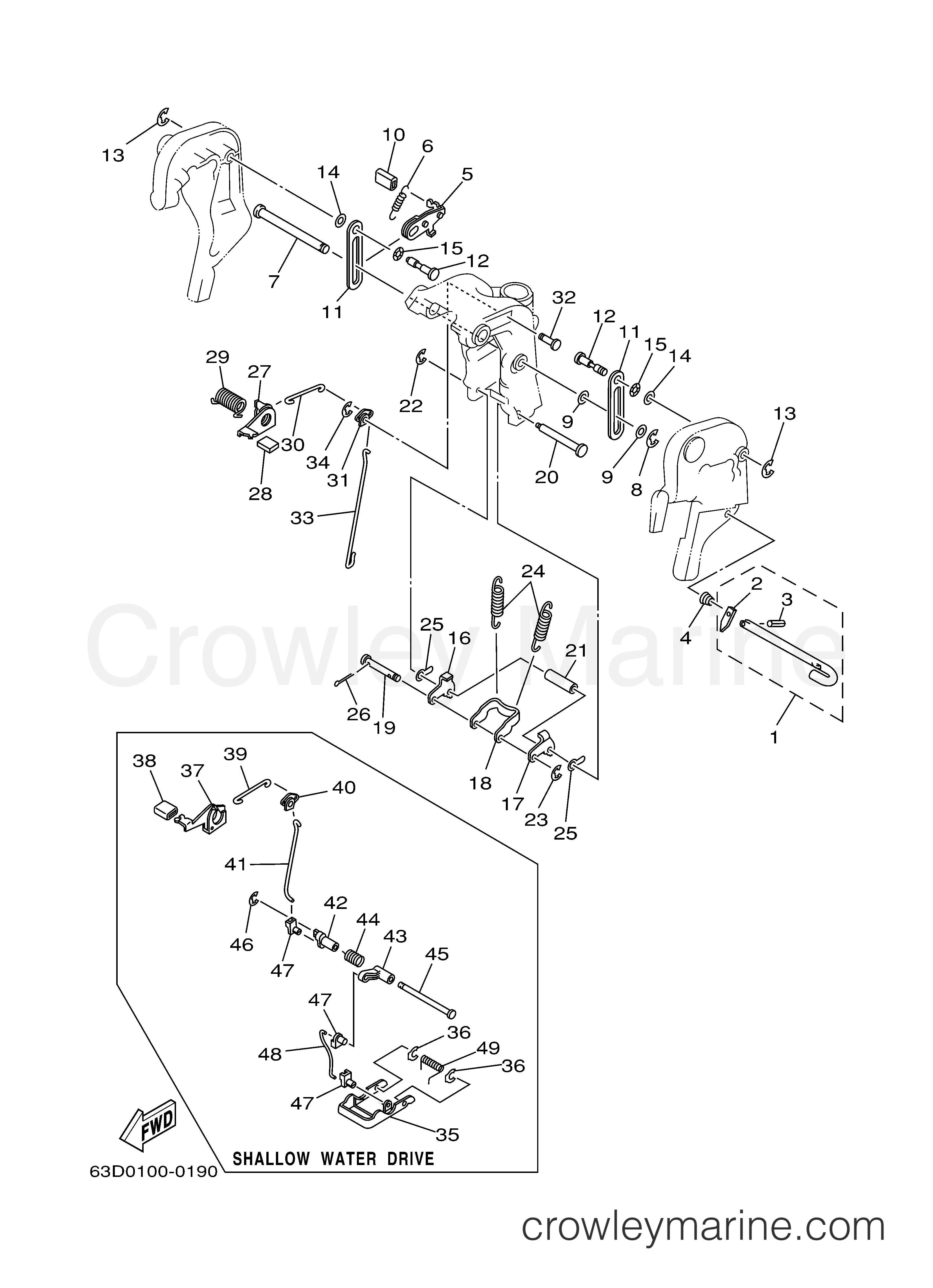 Yamaha Motors 40TLRZ - BRACKET 3 FOR 40MH