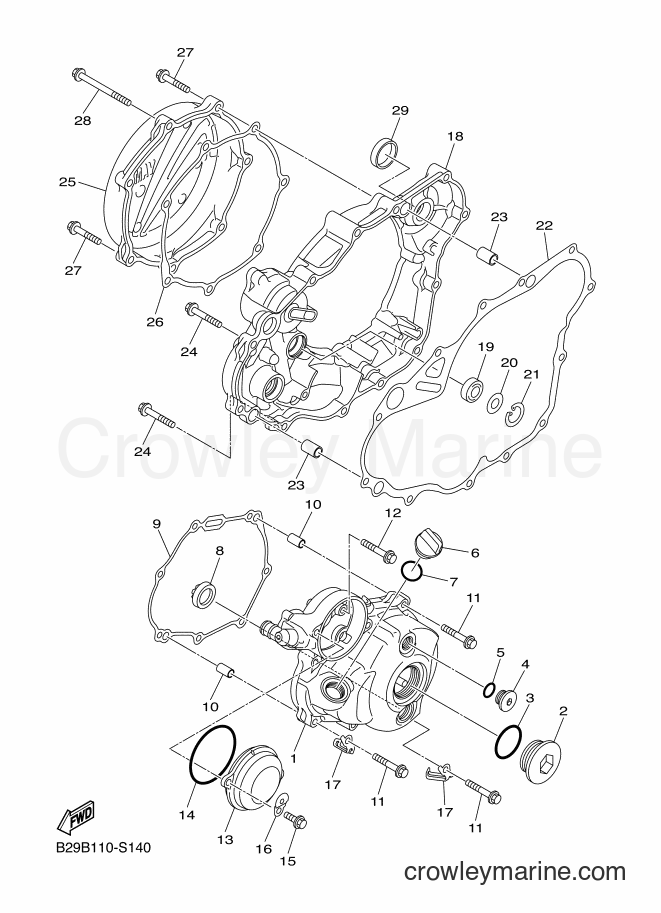 2017 Dirt Bike YZ250FX - YZ250FX (B29D) [010] - CRANKCASE COVER 1