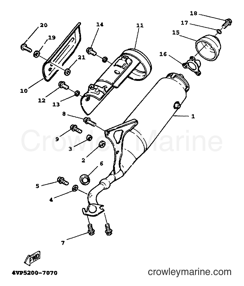 1999 Scooter YW100T - YW100T (5JY1) [010] - EXHAUST